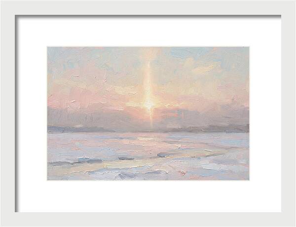 Solar Pillar Over Ice