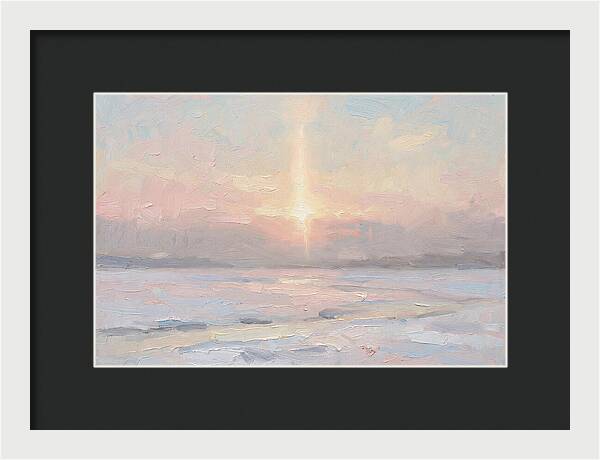 Solar Pillar Over Ice