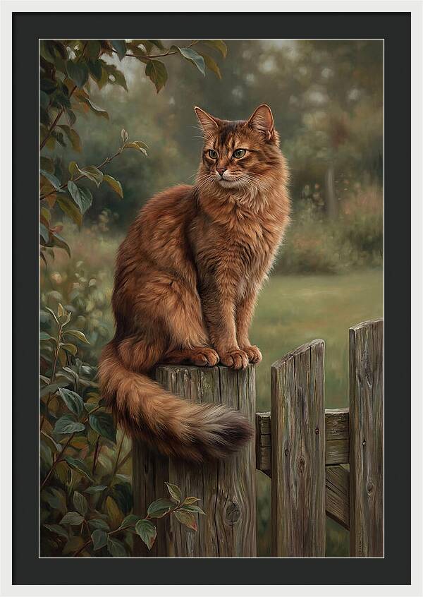 Somali Cat In A Garden