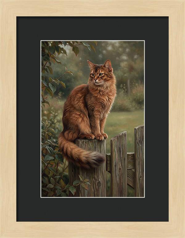 Somali Cat In A Garden