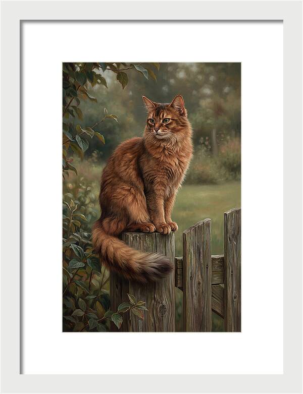 Somali Cat In A Garden