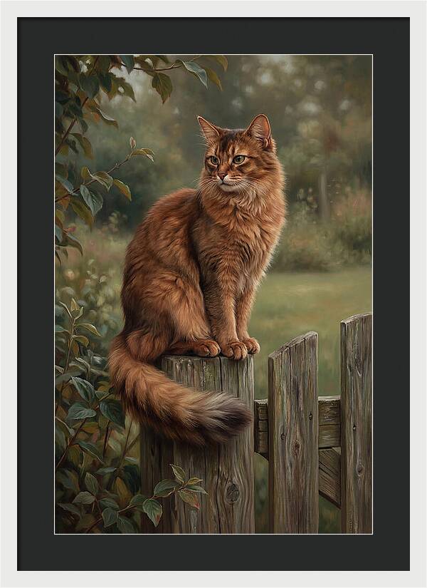 Somali Cat In A Garden