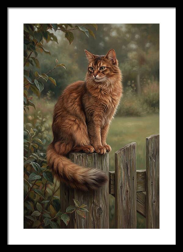Somali Cat In A Garden