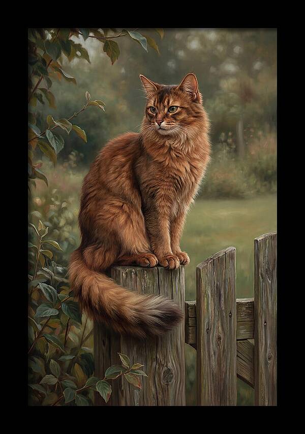 Somali Cat In A Garden