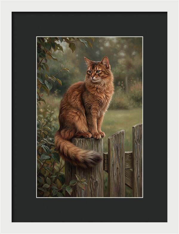 Somali Cat In A Garden