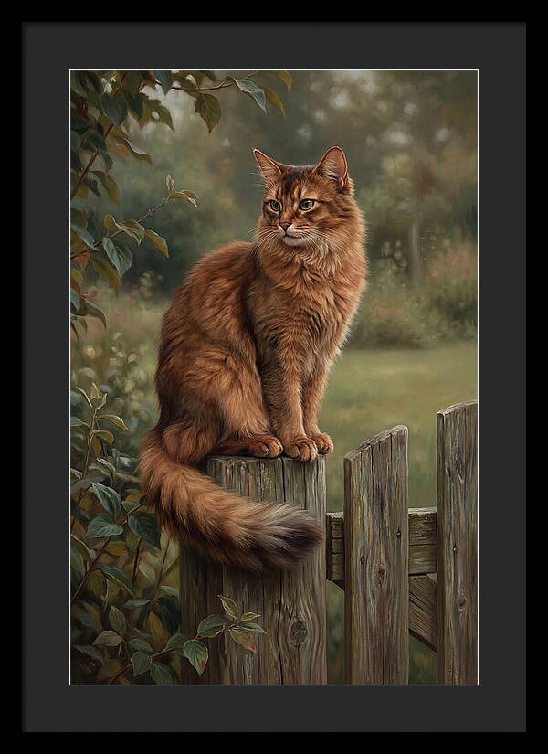 Somali Cat In A Garden