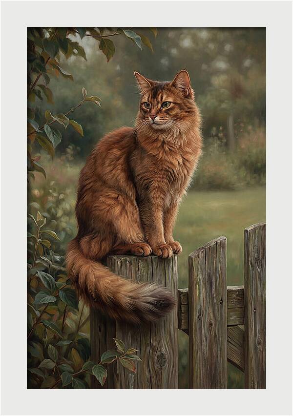 Somali Cat In A Garden