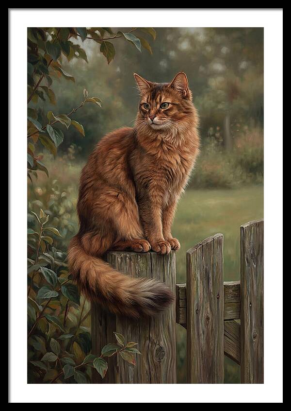 Somali Cat In A Garden