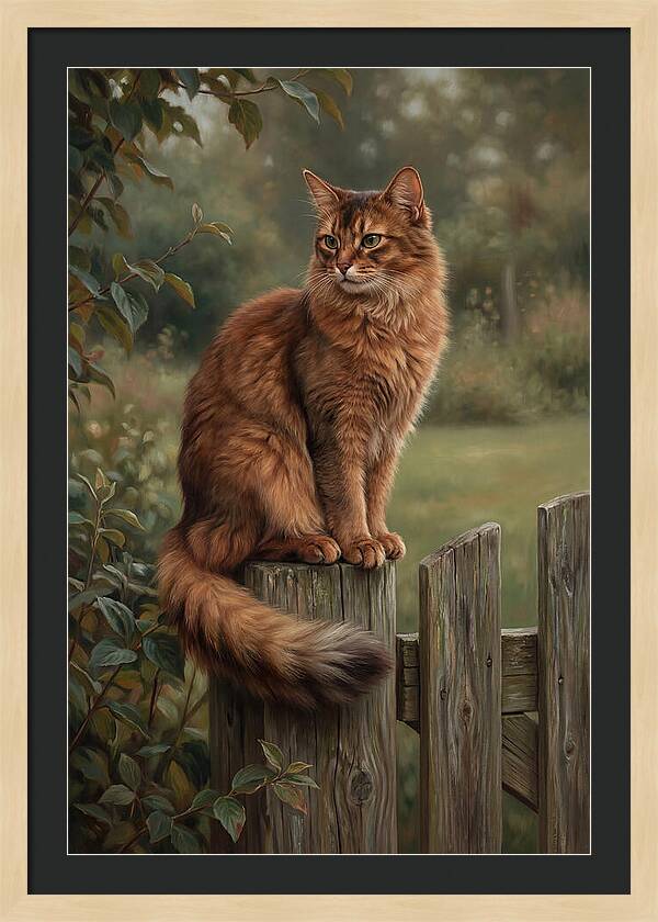 Somali Cat In A Garden