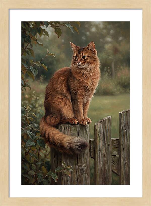 Somali Cat In A Garden