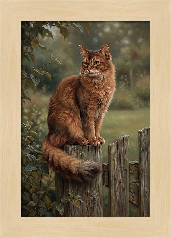 Somali Cat In A Garden