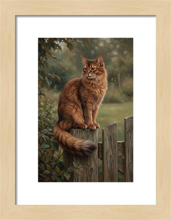 Somali Cat In A Garden