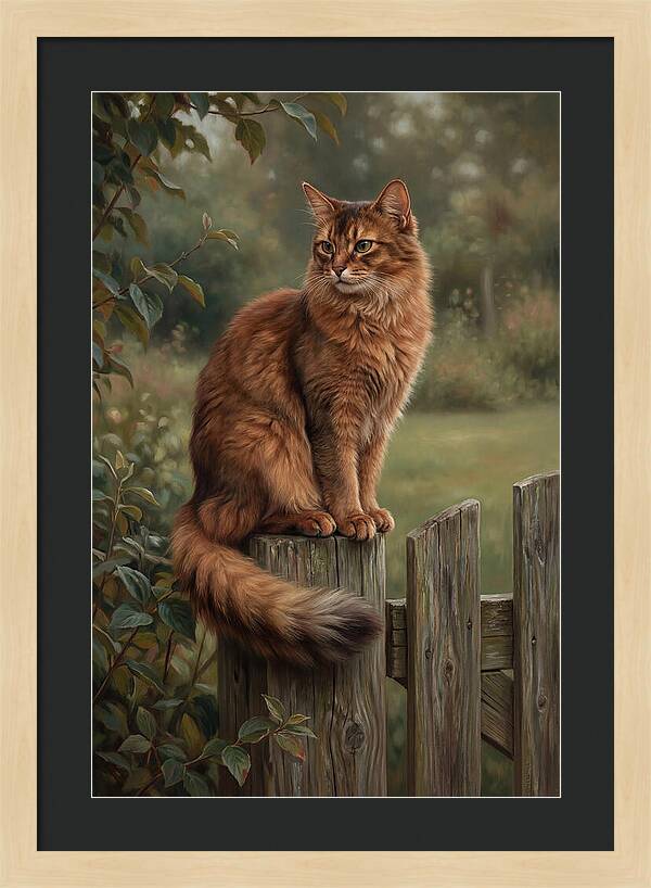 Somali Cat In A Garden