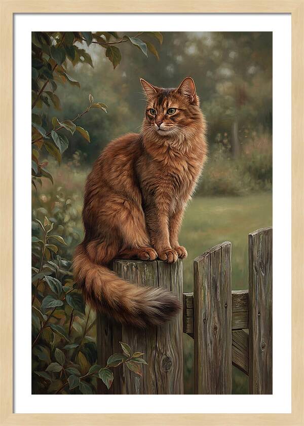 Somali Cat In A Garden