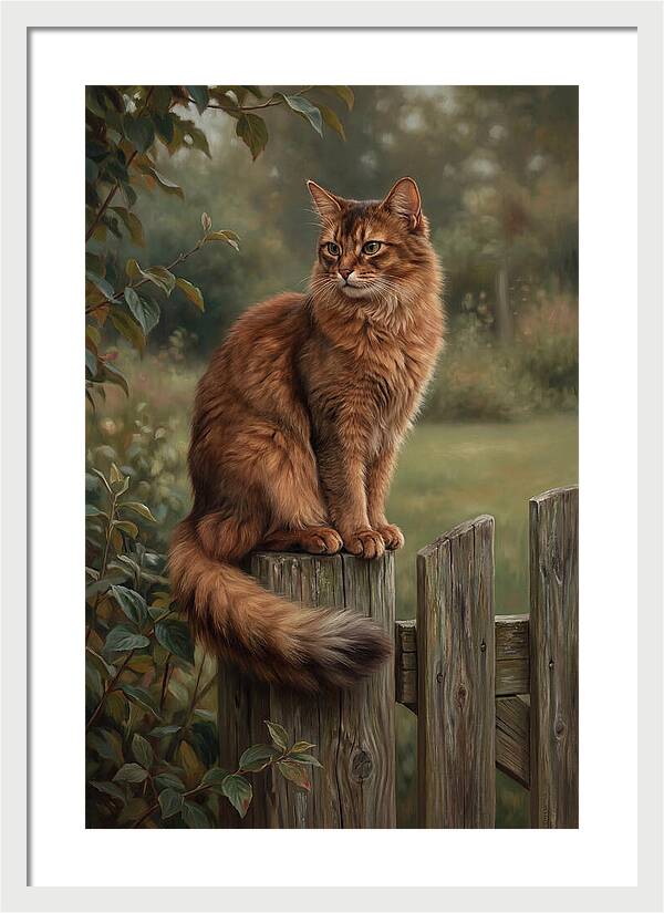 Somali Cat In A Garden