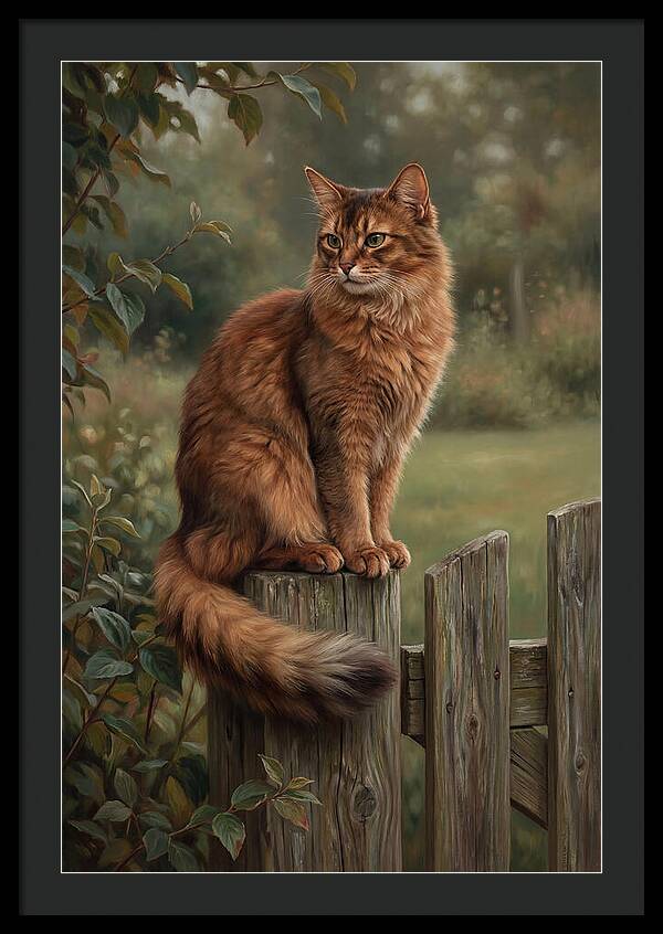 Somali Cat In A Garden