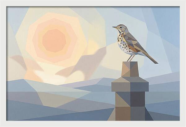 Song Thrush On A Chimney Pot