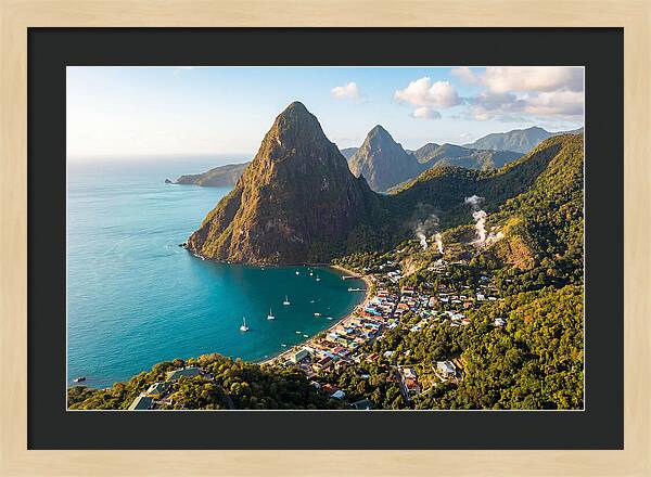 Soufriere And The Pitons From Above