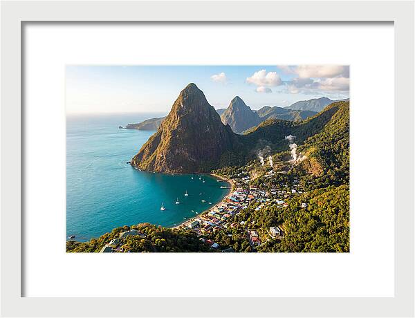 Soufriere And The Pitons From Above