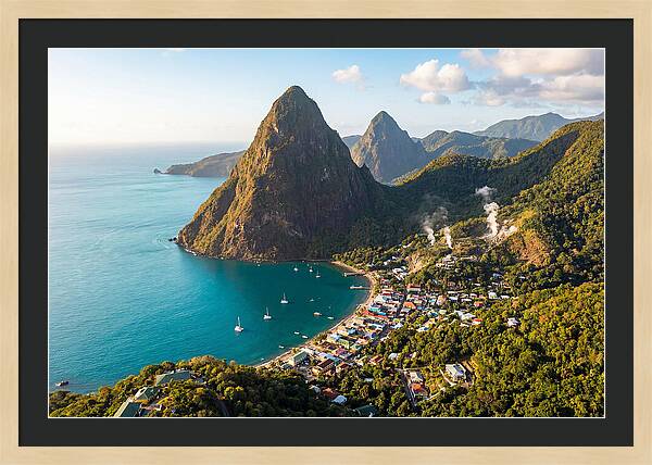 Soufriere And The Pitons From Above