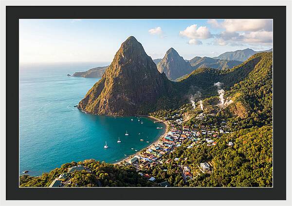 Soufriere And The Pitons From Above