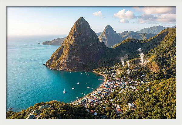 Soufriere And The Pitons From Above