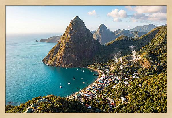 Soufriere And The Pitons From Above