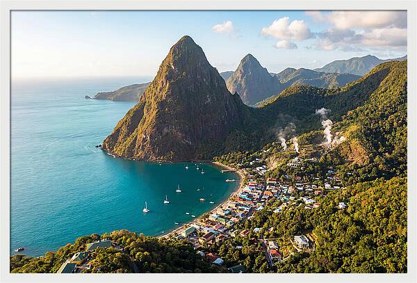Soufriere And The Pitons From Above