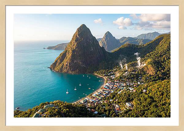 Soufriere And The Pitons From Above