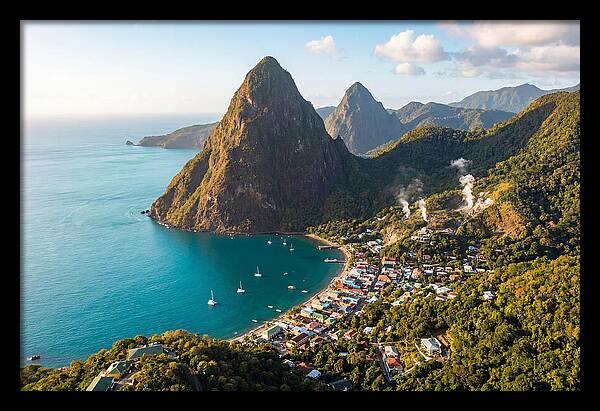 Soufriere And The Pitons From Above