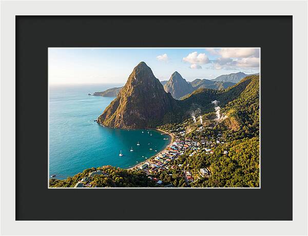 Soufriere And The Pitons From Above