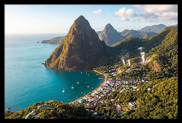 Soufriere And The Pitons From Above