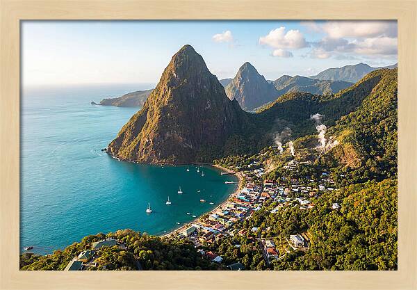 Soufriere And The Pitons From Above