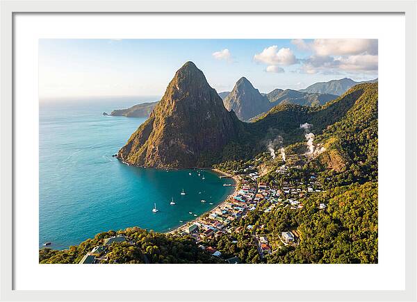Soufriere And The Pitons From Above