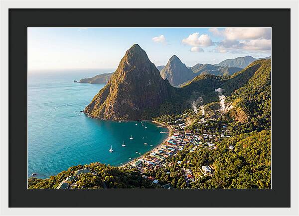 Soufriere And The Pitons From Above