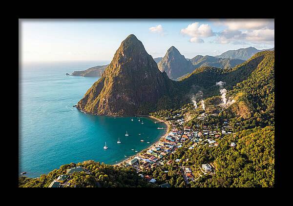 Soufriere And The Pitons From Above