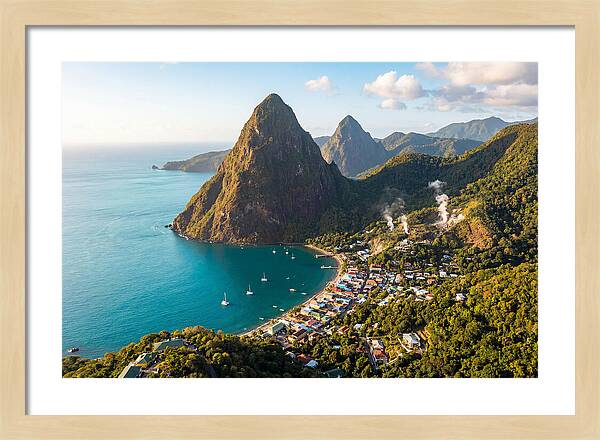 Soufriere And The Pitons From Above