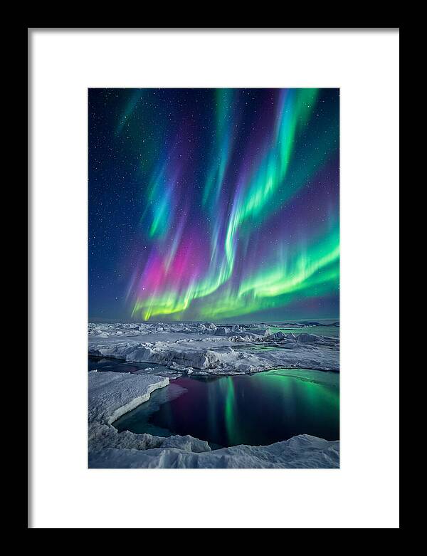 Southern Lights Over Antarctic Ice Shelf
