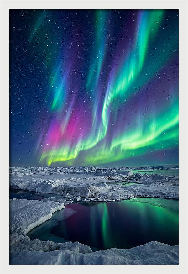 Southern Lights Over Antarctic Ice Shelf
