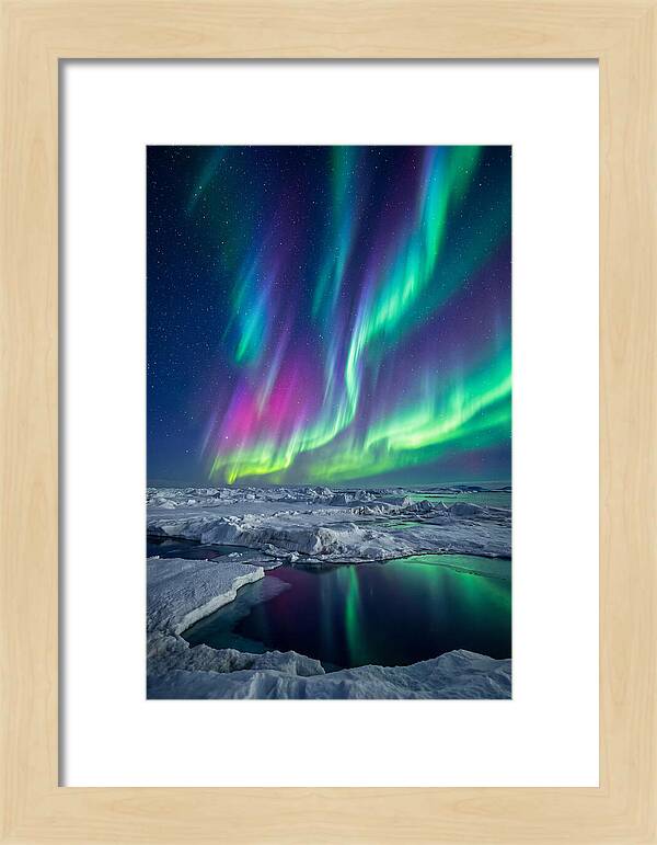 Southern Lights Over Antarctic Ice Shelf