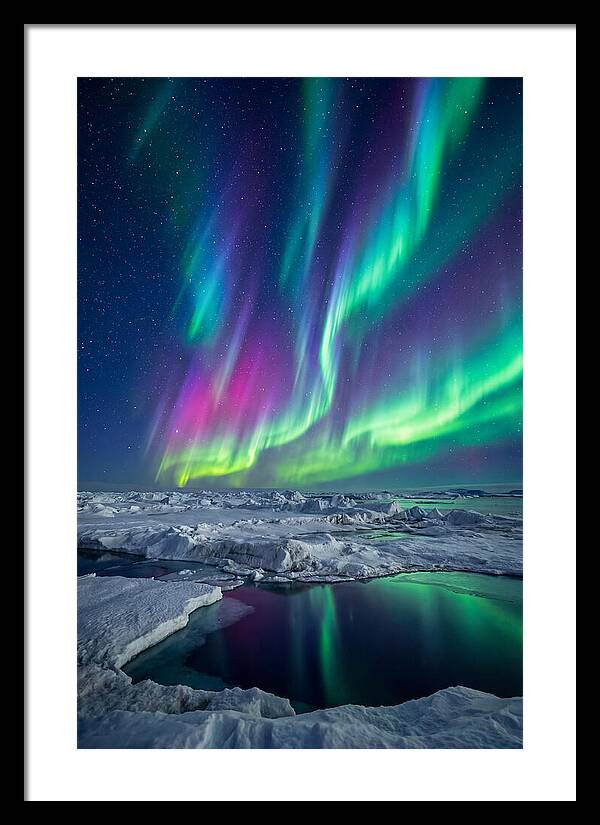 Southern Lights Over Antarctic Ice Shelf
