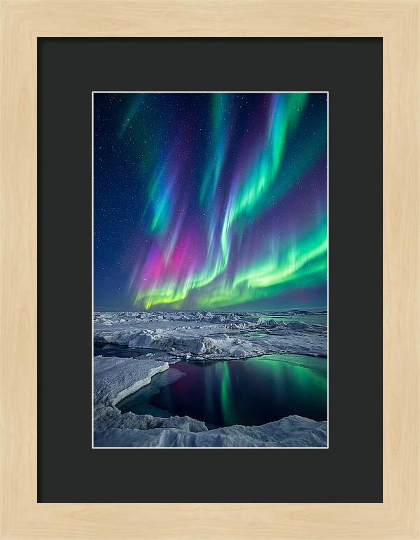 Southern Lights Over Antarctic Ice Shelf