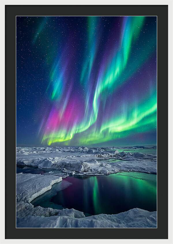 Southern Lights Over Antarctic Ice Shelf