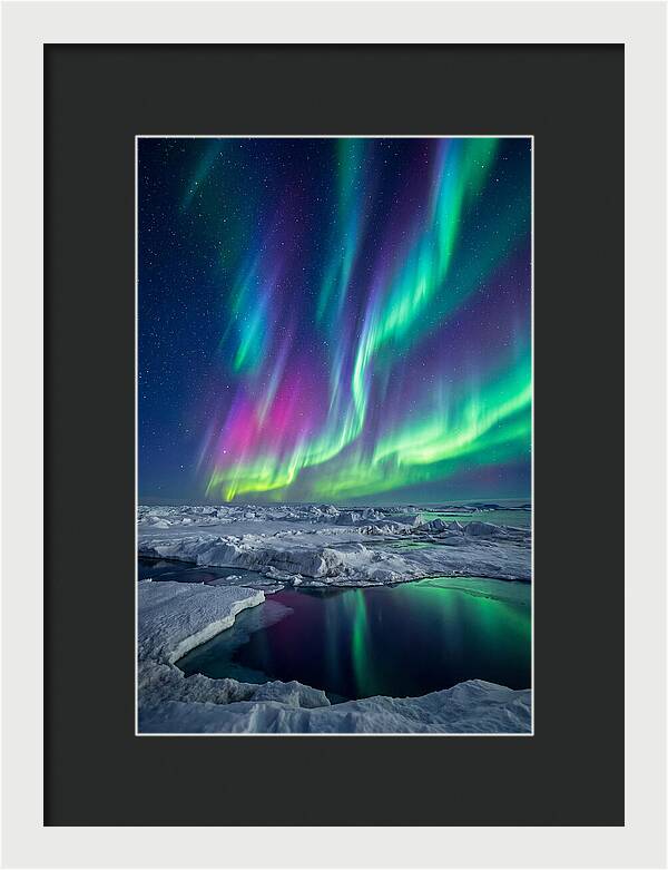 Southern Lights Over Antarctic Ice Shelf