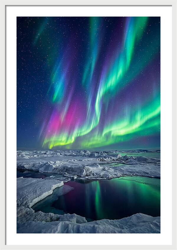 Southern Lights Over Antarctic Ice Shelf