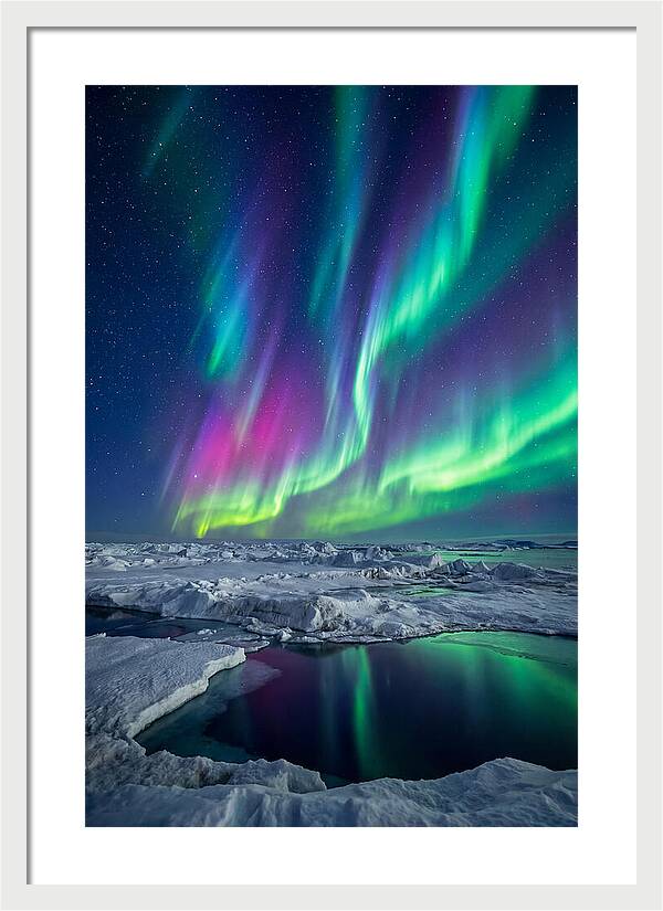 Southern Lights Over Antarctic Ice Shelf