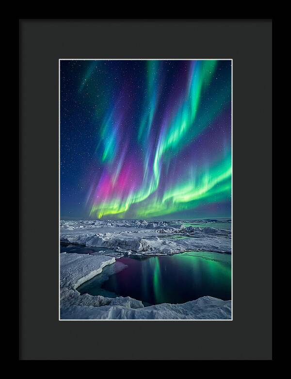 Southern Lights Over Antarctic Ice Shelf