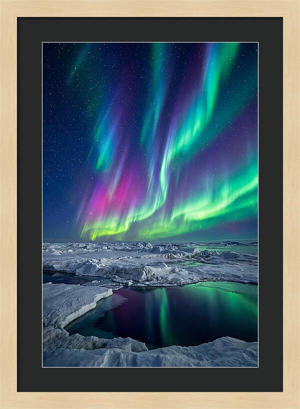 Southern Lights Over Antarctic Ice Shelf