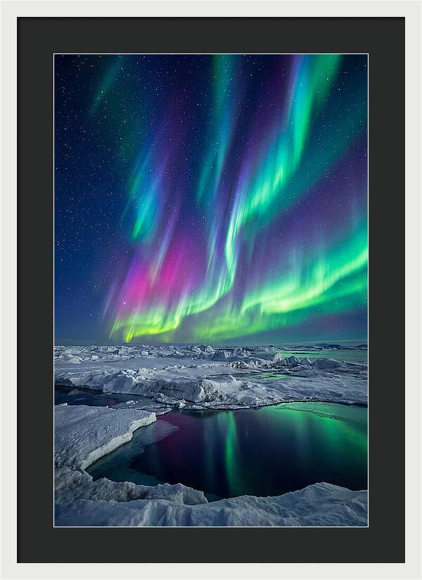 Southern Lights Over Antarctic Ice Shelf