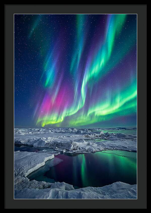 Southern Lights Over Antarctic Ice Shelf